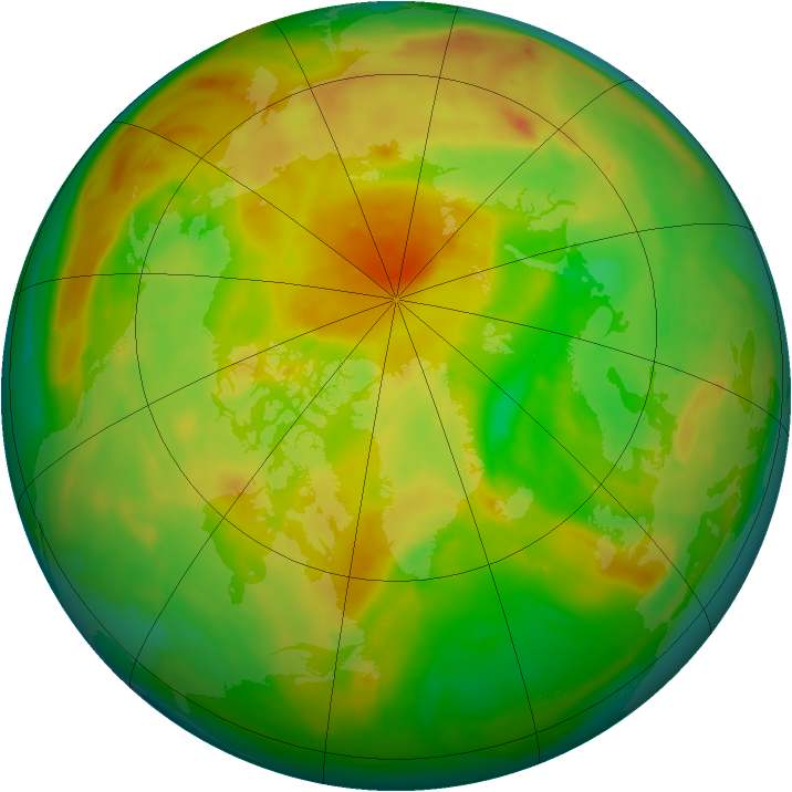 Arctic ozone map for 28 May 2013